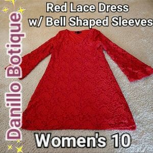 Red Lace Long Sleeve Dress
